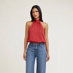 60. Dynamite • NWT $50 Paloma Bubble Satin Halter Blouse